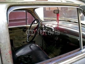 Fototapety interieur d'une voiture cubaine