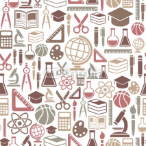 Naklejki seamless pattern with education icons