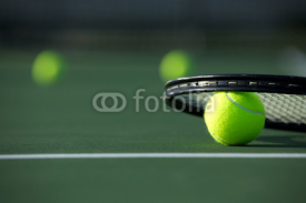 Naklejki Tennis Ball and Racket