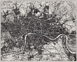 Naklejki Historical map of London, England.