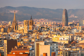 Naklejki Panorama di Barcellona, Spagna