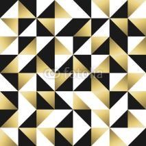 Obrazy i plakaty Gold seamless pattern with triangles and squares
