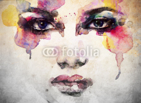 Fototapety woman portrait  .abstract  watercolor .fashion background
