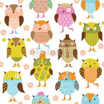 Fototapety seamless pattern with owl