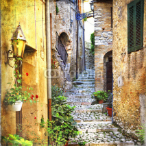 Naklejki charming old streets of mediterranean
