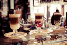 Naklejki Cafe Coffee Latte in a glass