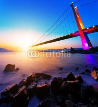 Naklejki Sunset at Tsing Ma Bridge