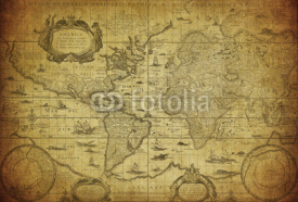 Naklejki vintage map of the world 1635