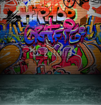 Fototapety Graffiti wall urban street art painting
