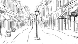 Naklejki winter city - illustration