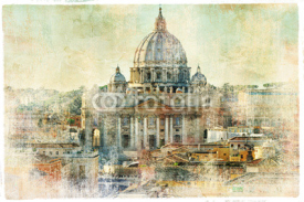 Fototapety st Pietro, Vatican - artwork in painting style