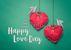 Naklejki valentines day background with hearts and origami doves