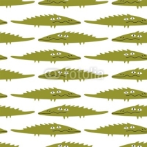 Naklejki Funny crocodile, seamless pattern