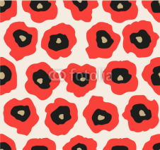 Obrazy i plakaty Abstract poppy flower pattern. Vector illustration