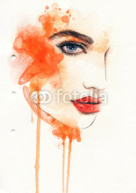 Obrazy i plakaty Beautiful woman. watercolor illustration