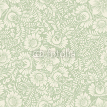 Naklejki Seamless background in folk style green color