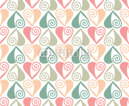Naklejki Vector seamless pattern in pastel colors with hearts. Valentines day background