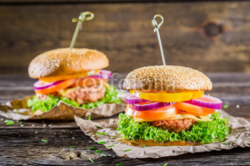 Obrazy i plakaty Tasty homemade hamburger