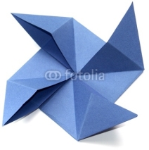 Fototapety origami, moulin à vent, fond blanc