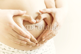 Naklejki Heart symbol on belly pregnant