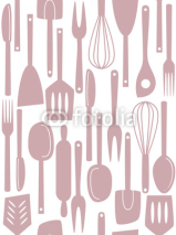 Fototapety Kitchen utensils seamless pattern