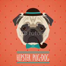 Naklejki Hipster dog portrait