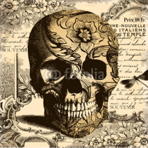 Naklejki Vintage Skull background