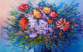 Fototapety Oil painting flowers