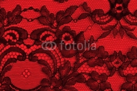 Naklejki Black and red fine lace texture
