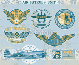 Naklejki Aviation vintage vector badges