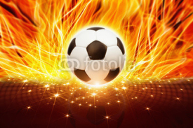 Naklejki Soccer ball in fire