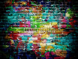 Fototapety graffiti brick wall