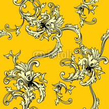 Naklejki Seamless vector background. Baroque pattern
