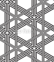 Obrazy i plakaty Black and White Vector Seamless Pattern Background, Lines Only.