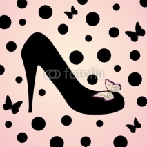 Naklejki pink fashion shoes background