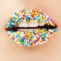 Naklejki woman lips cute sweet candy