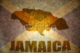 Naklejki jamaica vintage  map