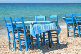 Naklejki Greek tavern by the aegean sea