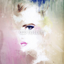Naklejki woman portrait  .abstract  watercolor .fashion background