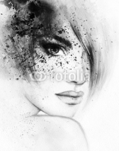 Fototapety abstract woman portrait. watercolor illustration 