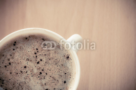 Obrazy i plakaty Beverage. Cup of hot drink coffee with froth.