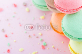 Fototapety Macaroons on pastel pink background
