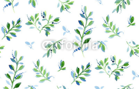 Naklejki Seamless watercolor floral pattern