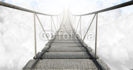 Naklejki Rope Bridge Above The Clouds