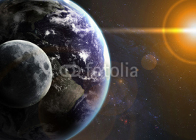 Naklejki Earth in space. Elements of this image furnished by NASA