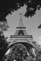 Paris Eiffel Tower. Black and white.
