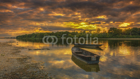 Naklejki Sunset on the Loire River in France