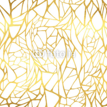 Naklejki Seamless pattern with abstract golden ornament