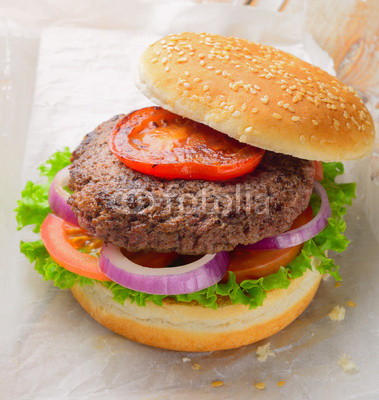 Burger with fried tomato
