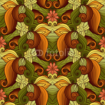 Vector Seamless Colored Ornate Pattern